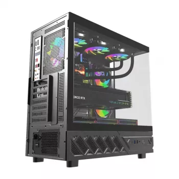 Computer case DarkFlash DS950V with front display (black) and 6 preinstalled fans