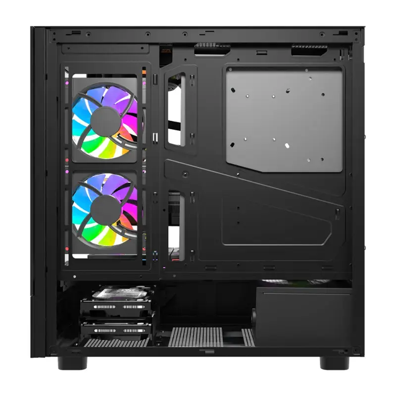 Computer case DarkFlash DS950V with front display (black) and 6 preinstalled fans