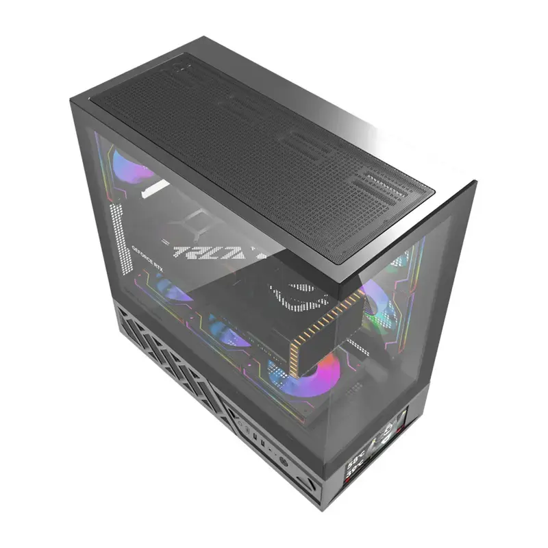 Computer case DarkFlash DS950V with front display (black) and 6 preinstalled fans