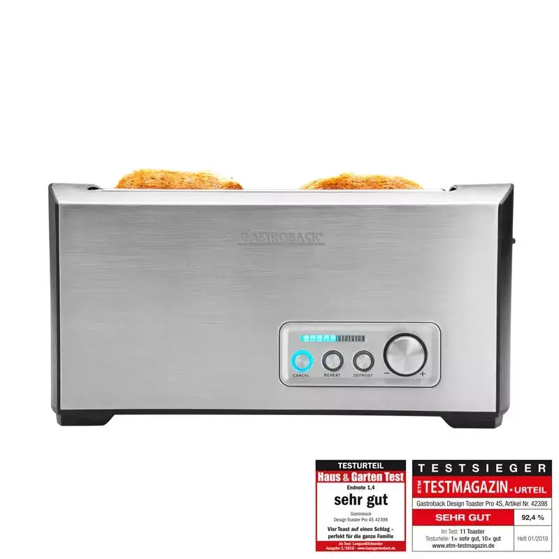 Toaster Gastroback Design Pro 4S 2 slice 1500 W Black Stainless steel