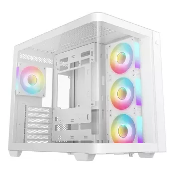 PC Tower Case DeepCool CG530U 4F White — rear PSU, supports 3x120mm side + 1x120mm rear fans, 120/140mm fan mounts, 2.5 inch & 3.5 inch HDD