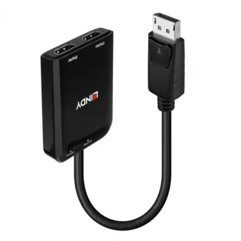 Lindy DisplayPort to 2 Port HDMI MST Hub, DisplayPort, 2 x HDMI, Male, Female, Straight, Straight