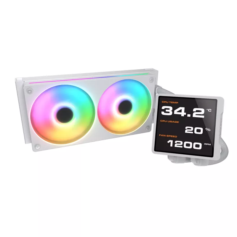 All-in-one CPU liquid cooler Cougar Poseidon Vistek Pro 240, ARGB, 120 mm fans, white