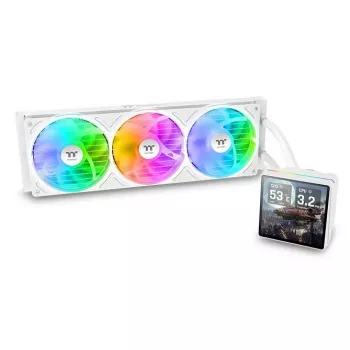 All-in-one liquid cooler Thermaltake TH360 V3 Ultra ARGB — 3x 120 mm fans, 500–2500 RPM, 12 V, white