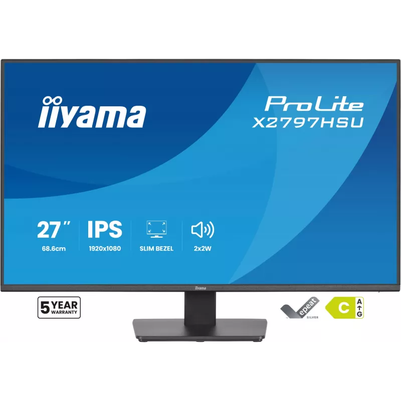 Computer monitor IIYAMA ProLite X2797HSU-B1 27 inch (68.6 cm) Full HD 1920×1080 LED matt 4 ms USB 3.2 Gen 1 speakers VESA black