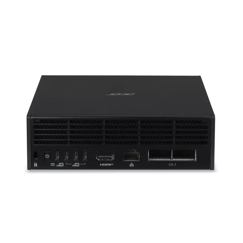 Mini PC Workstation Acer Veriton VGN100 GB10, 128 GB LPDDR5x, 4 TB SSD, NVIDIA Blackwell, DGX OS, Black/Grey