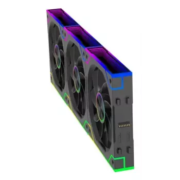 XILENCE XPF360R.ARGB 120 mm PC case fan 3-pack, hydraulic bearing, 1.9 mmH2O, 7–13.2 V, black