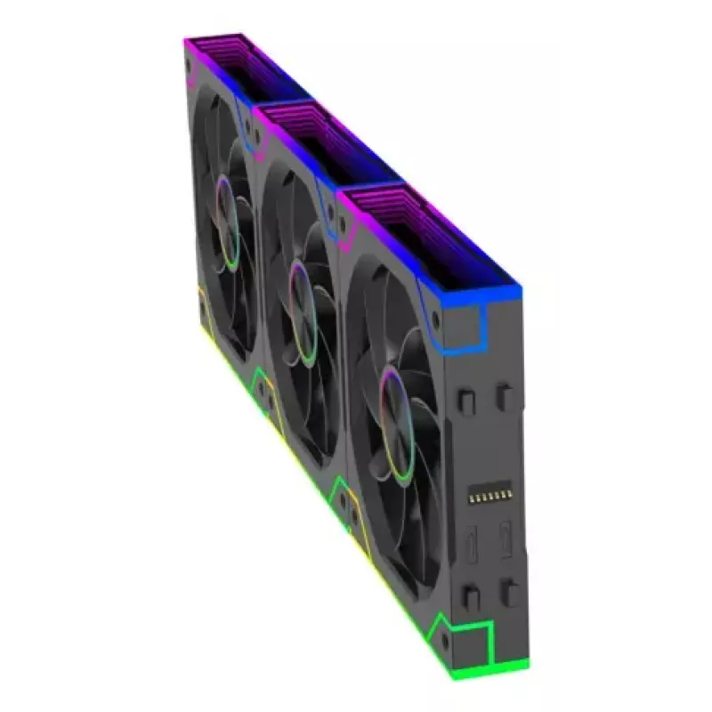 XILENCE XPF360R.ARGB 120 mm PC case fan 3-pack, hydraulic bearing, 1.9 mmH2O, 7–13.2 V, black