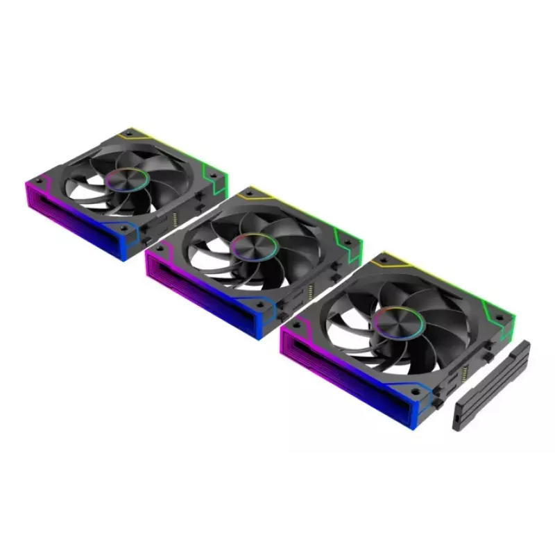 XILENCE XPF360R.ARGB 120 mm PC case fan 3-pack, hydraulic bearing, 1.9 mmH2O, 7–13.2 V, black