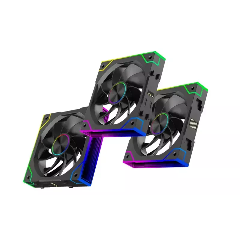 XILENCE XPF360R.ARGB 120 mm PC case fan 3-pack, hydraulic bearing, 1.9 mmH2O, 7–13.2 V, black