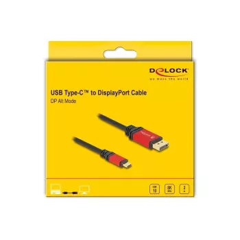 DeLOCK USB Type-C to DisplayPort Cable 8K 30Hz HDR 2m Red