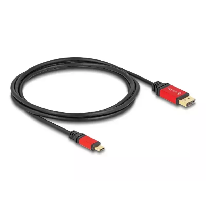 DeLOCK USB Type-C to DisplayPort Cable 8K 30Hz HDR 2m Red