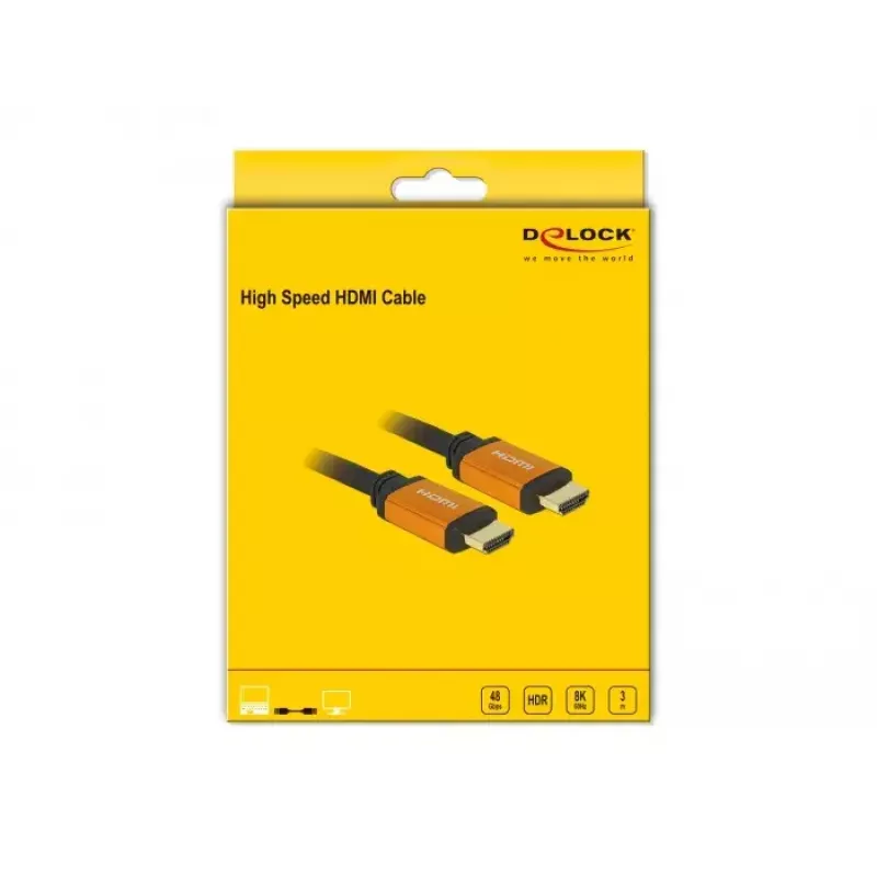 HDMI Cable DeLOCK 86987 3m HDMI Type A Standard Black Yellow
