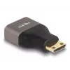 DeLOCK HDMI Adapter Mini-C male to A female 8K 60 Hz grey metal