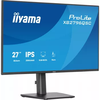 27 inch IIYAMA ProLite XB2796QSC-B1 IPS Quad HD 2560x1440 LED monitor, 4 ms, USB-C, speakers, height adjustable, VESA