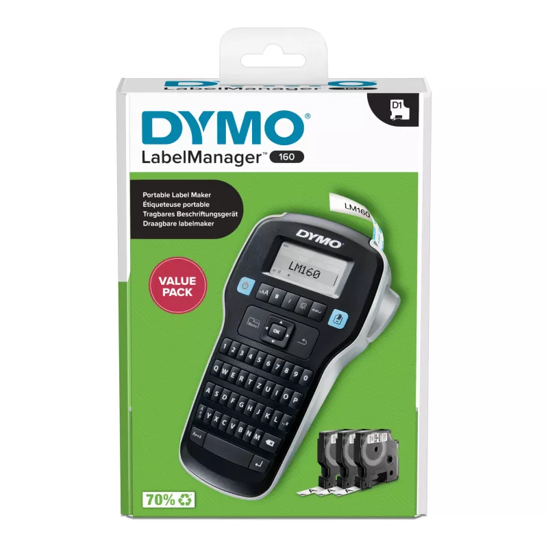 DYMO LabelManager 160 Valuepack label printer Thermal transfer 160 x 160 DPI 12 mm/sec D1 QWERTZ