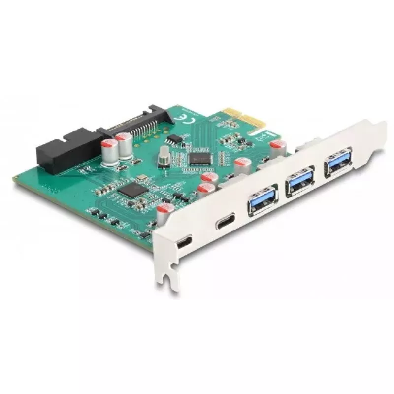 DeLOCK USB 5 Gbps PCI Express x1 Card 3x Type-A 2x Type-C 1x Header