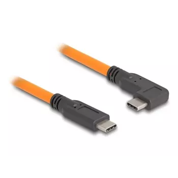 DeLOCK USB Cable USB Type-C male to USB Type-C male 90° angled 1 m orange
