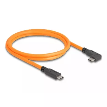 DeLOCK USB Cable USB Type-C male to USB Type-C male 90° angled 1 m orange