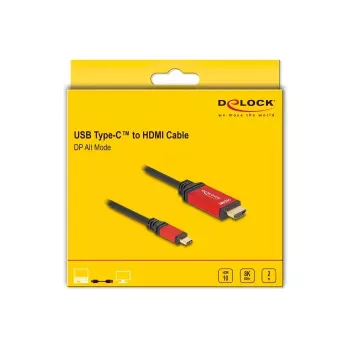 DeLOCK USB Type-C to HDMI Cable DP Alt Mode 8K 60Hz HDR 2m Red