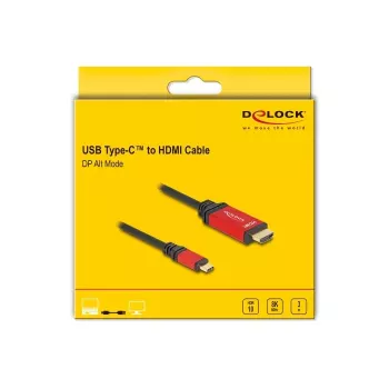 DeLOCK USB Type-C to HDMI Cable 8K 60Hz HDR 3m Red