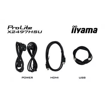 IIYAMA ProLite X2497HSU-B1 monitor 23.8 inch (60.5 cm) Full HD IPS 1920×1080 4 ms USB‑C 2×, speakers, VESA, black