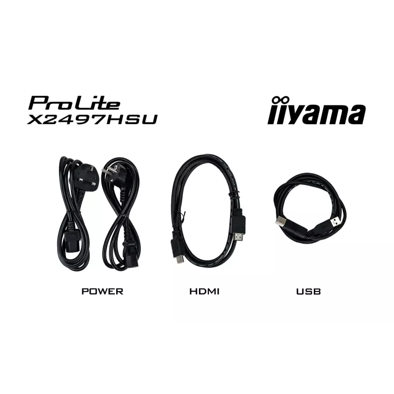 IIYAMA ProLite X2497HSU-B1 monitor 23.8 inch (60.5 cm) Full HD IPS 1920×1080 4 ms USB‑C 2×, speakers, VESA, black