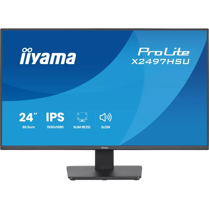 IIYAMA ProLite X2497HSU-B1 monitor 23.8 inch (60.5 cm) Full HD IPS 1920×1080 4 ms USB‑C 2×, speakers, VESA, black