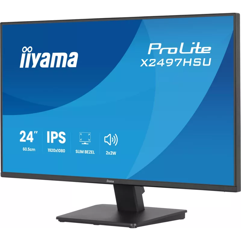 IIYAMA ProLite X2497HSU-B1 monitor 23.8 inch (60.5 cm) Full HD IPS 1920×1080 4 ms USB‑C 2×, speakers, VESA, black