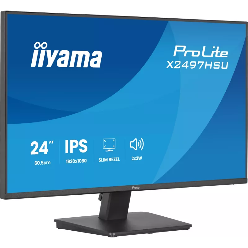 IIYAMA ProLite X2497HSU-B1 monitor 23.8 inch (60.5 cm) Full HD IPS 1920×1080 4 ms USB‑C 2×, speakers, VESA, black