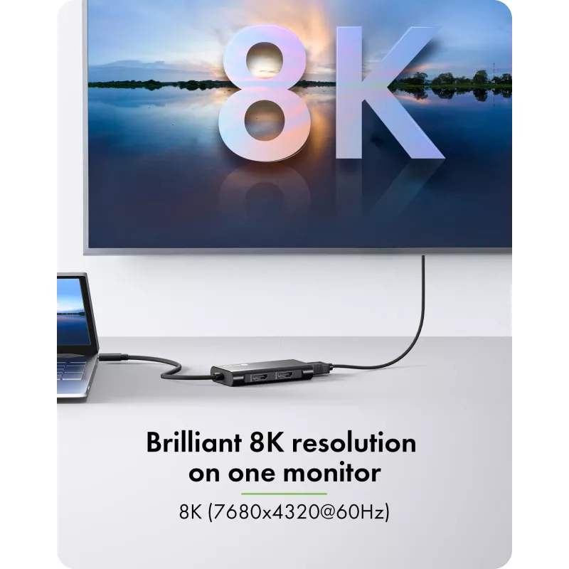 ICY BOX Adapter USB Type-C to 3x HDMI, USB 3.2 Gen 2 (3.1 Gen 2) Type-C, HDMI, 10000 Mbit/s, 144 Hz, 3840 x 2160, 7680 x 4320, 7680 x 4320 pixels