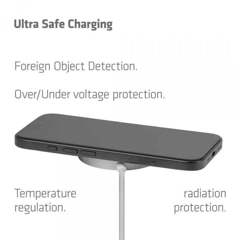 Wireless Charger club 3d CAC-3026 25W Qi2 magnetic pad, Qi 2.2 MagSafe compatible, 1 m cable, white