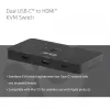 KVM switch club 3d Dual USB-C to HDMI, 2‑port, 4K UHD 3840x2160, USB-C console, 65W PD, black