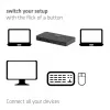 KVM switch club 3d Dual USB-C to HDMI, 2‑port, 4K UHD 3840x2160, USB-C console, 65W PD, black
