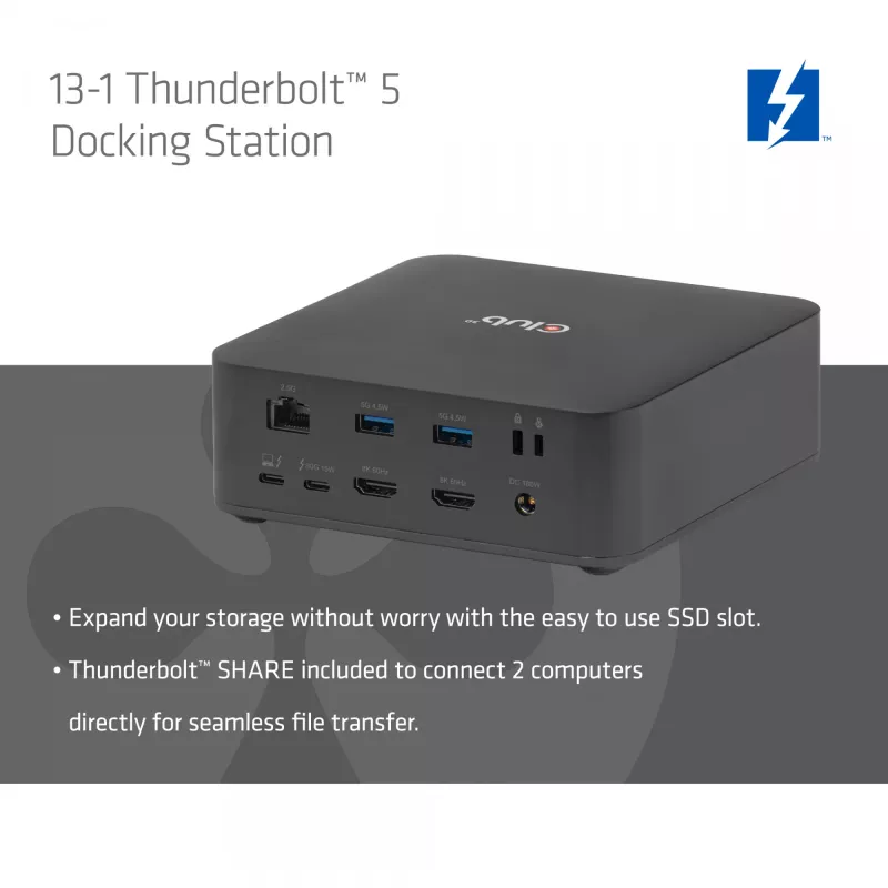 Docking station CLUB3D CSV-2562 Thunderbolt 5, M.2 SSD, 2×HDMI 8K60Hz, 180W, 120 Gbit/s