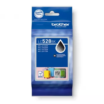 Ink cartridge Brother LC528BK — Original Black, single pack, yield approx. 6000 pages