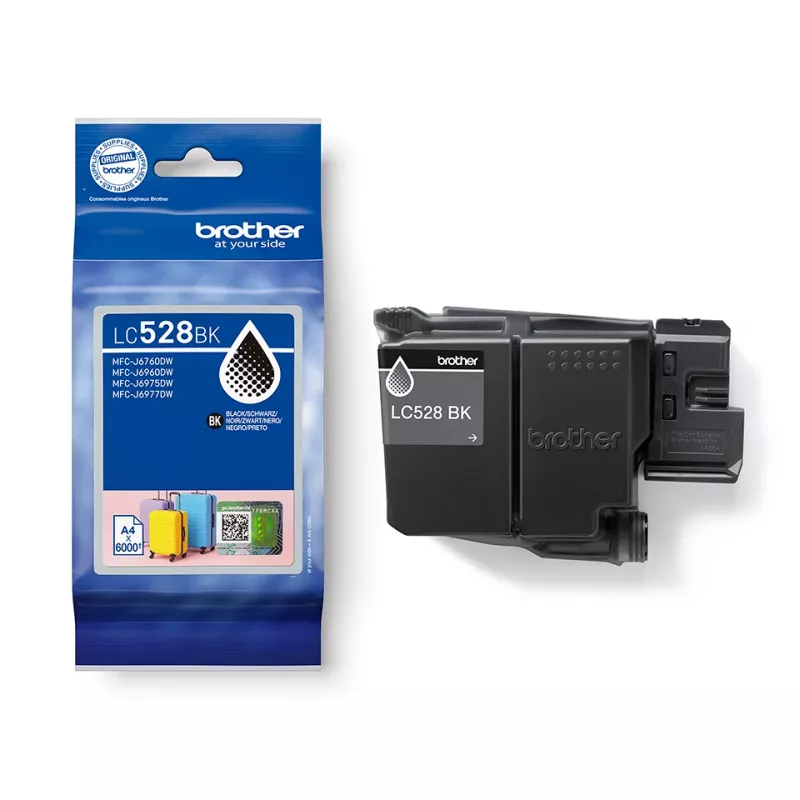Ink cartridge Brother LC528BK — Original Black, single pack, yield approx. 6000 pages