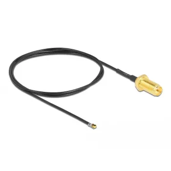 Coaxial Cable DeLOCK 12660 0.5m RP-SMA MHF 4L LK Black