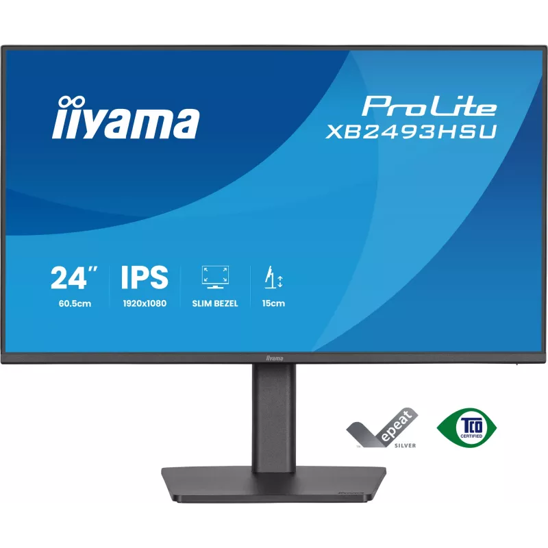 Computer monitor IIYAMA ProLite XB2493HSU-B1 23.8 inch (60.5 cm) Full HD IPS LED, 1920×1080, 1 ms, 178° viewing angles, USB hub, speakers, black