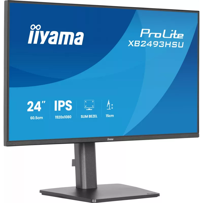 Computer monitor IIYAMA ProLite XB2493HSU-B1 23.8 inch (60.5 cm) Full HD IPS LED, 1920×1080, 1 ms, 178° viewing angles, USB hub, speakers, black