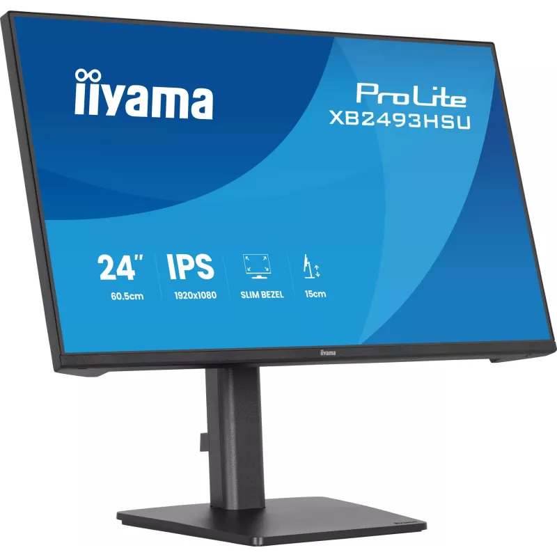 Computer monitor IIYAMA ProLite XB2493HSU-B1 23.8 inch (60.5 cm) Full HD IPS LED, 1920×1080, 1 ms, 178° viewing angles, USB hub, speakers, black