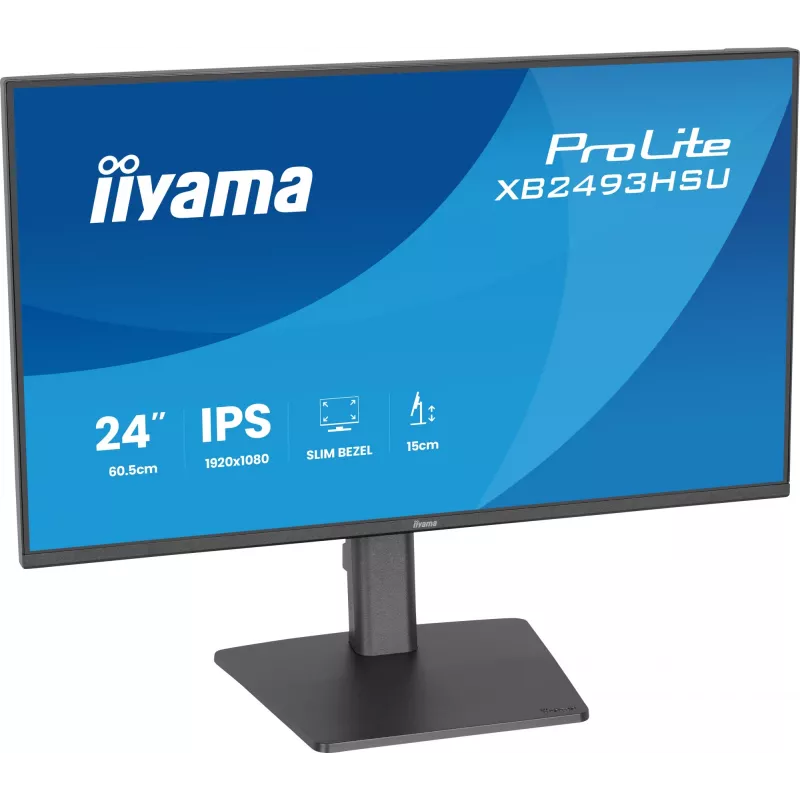 Computer monitor IIYAMA ProLite XB2493HSU-B1 23.8 inch (60.5 cm) Full HD IPS LED, 1920×1080, 1 ms, 178° viewing angles, USB hub, speakers, black