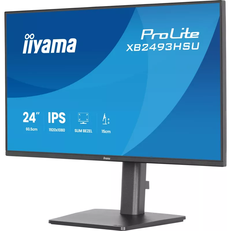 Computer monitor IIYAMA ProLite XB2493HSU-B1 23.8 inch (60.5 cm) Full HD IPS LED, 1920×1080, 1 ms, 178° viewing angles, USB hub, speakers, black