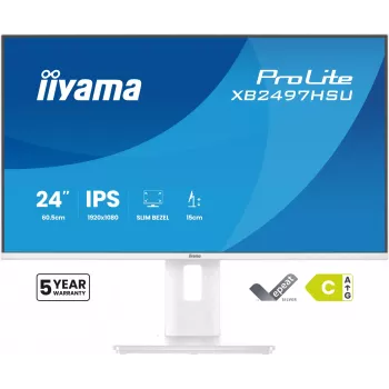 iiyama ProLite XB2497HSU-W1 computer monitor 60.5 cm (23.8 inch) 1920 x 1080 pixels Full HD LED White