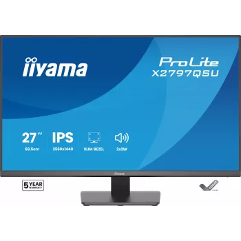 Computer monitor IIYAMA ProLite X2797QSU-B1 27 inch (68.6 cm) 2560×1440 IPS LED Matt, 1 ms, USB 3.2 hub, speakers, VESA