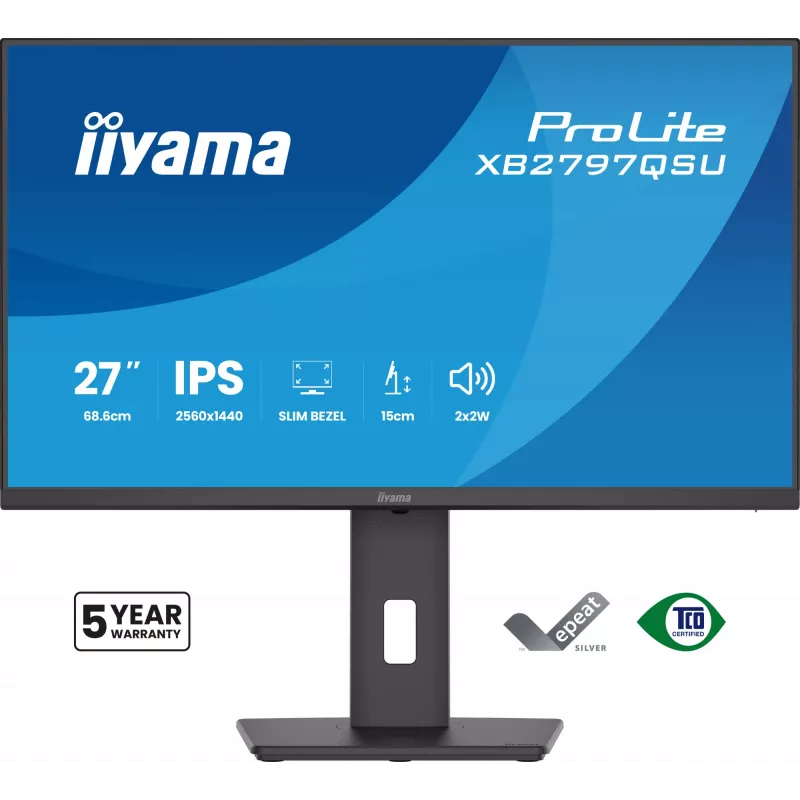 iiyama ProLite XB2797QSU-B1 computer monitor 68.6 cm (27 inch) 2560 x 1440 pixels Quad HD LED Black