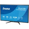 43 inch IIYAMA ProLite X4373UHSU-B2 LED 4K Ultra HD monitor, 3840×2160, VA panel, 3 ms, 450 cd/m², USB 3.2 hub, speakers, VESA, black