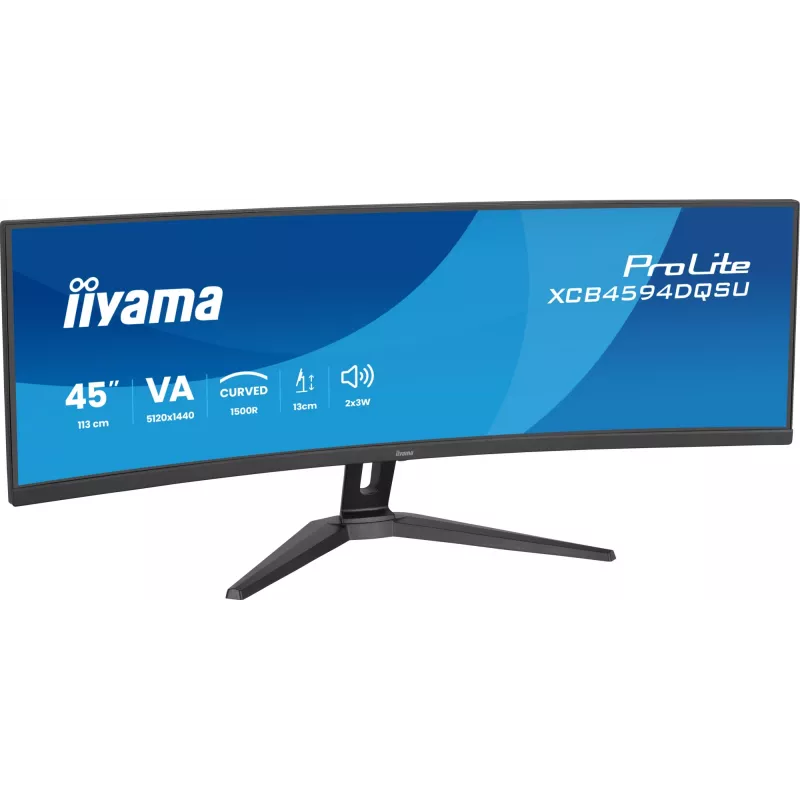 Computer monitor IIYAMA XCB4594DQSU-B1 44 inch (111.8 cm) Curved Dual QHD 5120×1440 VA LED, 2 ms, USB-C, USB 3.2, VESA, speakers