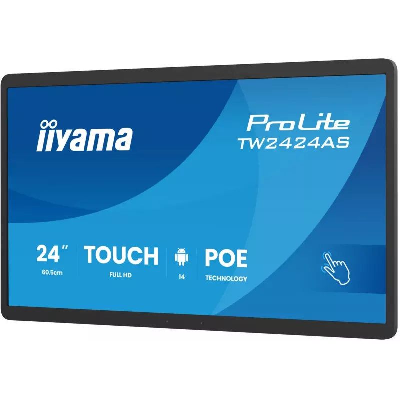 IIYAMA ProLite TW2424AS-B3P 23.8 inch Full HD IPS 10-Point Touchscreen Android Interactive Flat Panel with Wi-Fi, Bluetooth, 4GB RAM, 32GB Storage, 450 cd/m², 24/7 Operation