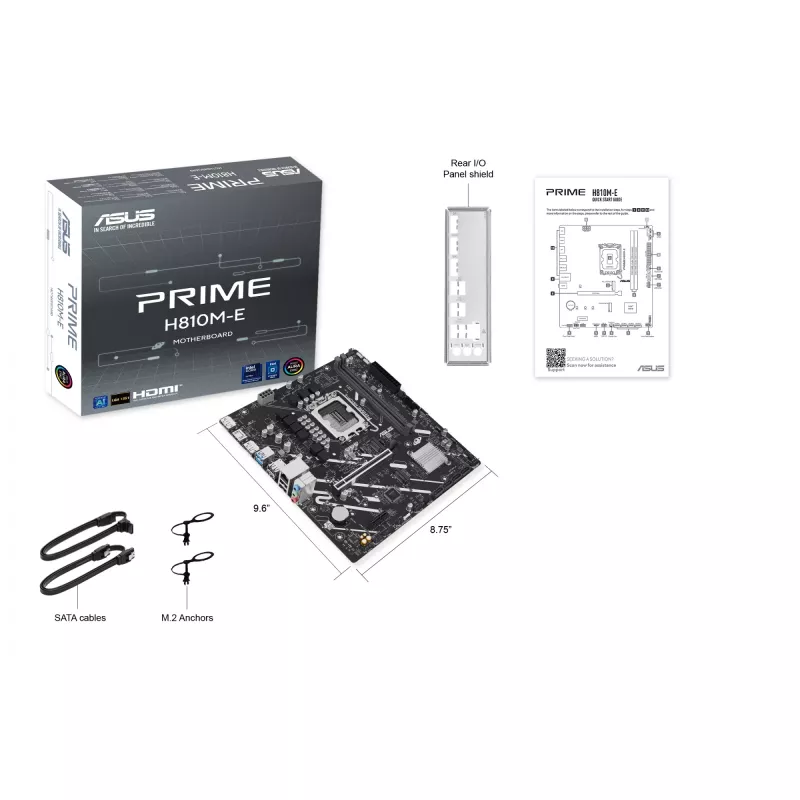 Motherboard ASUS PRIME H810M-E-CSM LGA1851 Intel H810 mATX, 2×DDR5, 2×DisplayPort, 1×HDMI